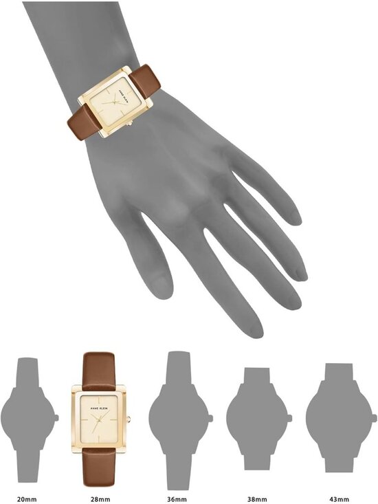 Anne Klein Women\'s Honey Brown Gold Leather Strap Analog Quartz Luxury Watch